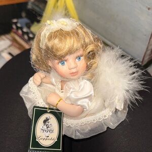 Geppeddo Porcelain Angel with Blonde Hair/Blue Eyes!!